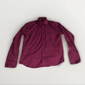 C. Allen New York Maroon Red Dress Shirt Mens Size 16 1/2 34/35 French Cuff